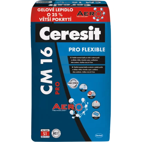 CERESIT CM 16 PRO - Flexibilné cementové lepidlo S1 s technológiou AERO 25kg