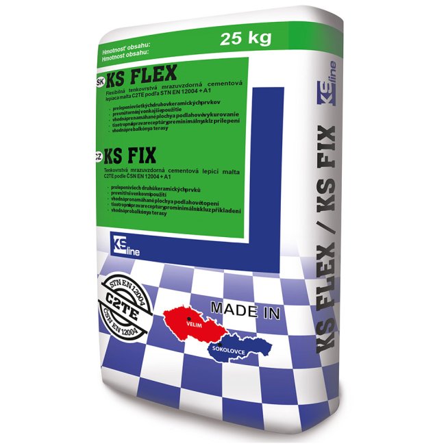 KS Line KS FLEX - C2TE - Flexibilná tenkovrstvá mrazuvzdorná cementová lepiaca malta 25kg