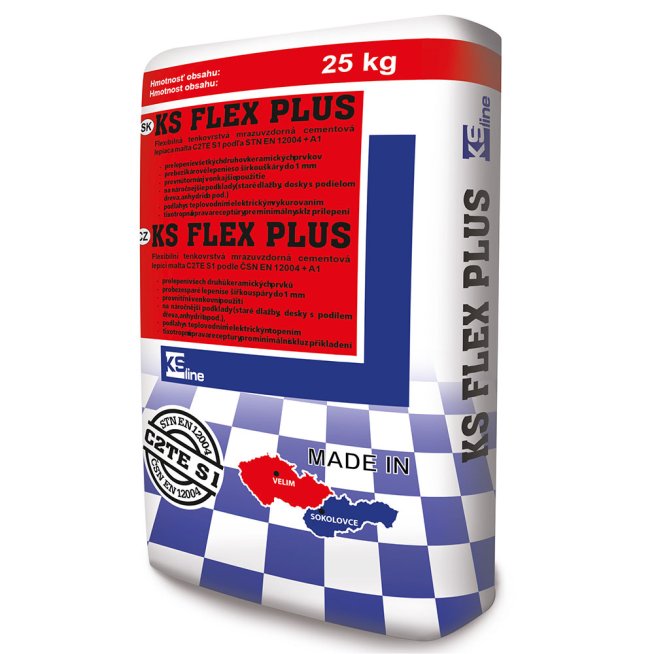 KS Line KS FLEX PLUS - C2TE SE1 - Flexibilná prémiová tenkovrstvá mrazuvzdorná cementová lepiaca malta 25kg
